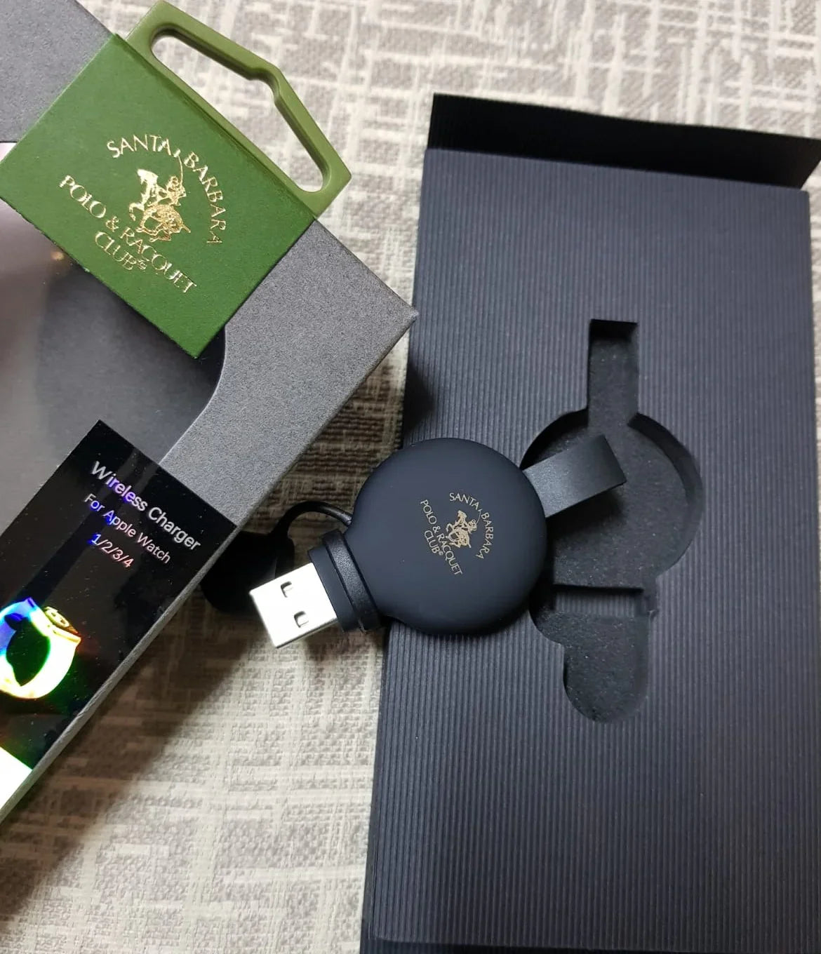 Santa Barbara Polo And Racquet Namir Wireless Charger For Apple Watch - Black (12 Months Warranty)