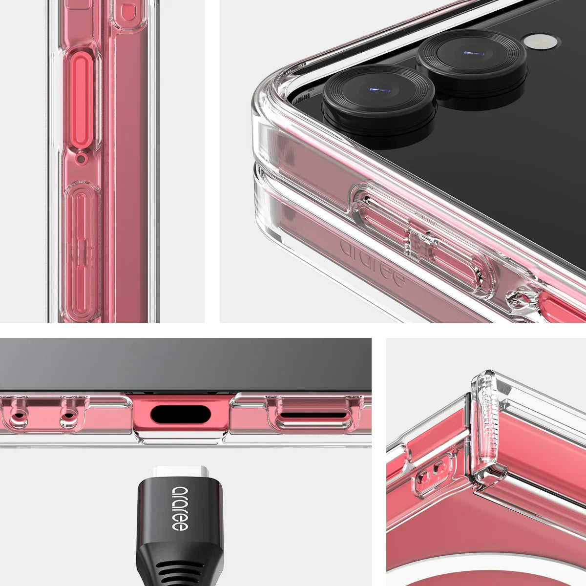 Samsung Z Flip7 Araree Duple 360 Magsafe Case - Clear