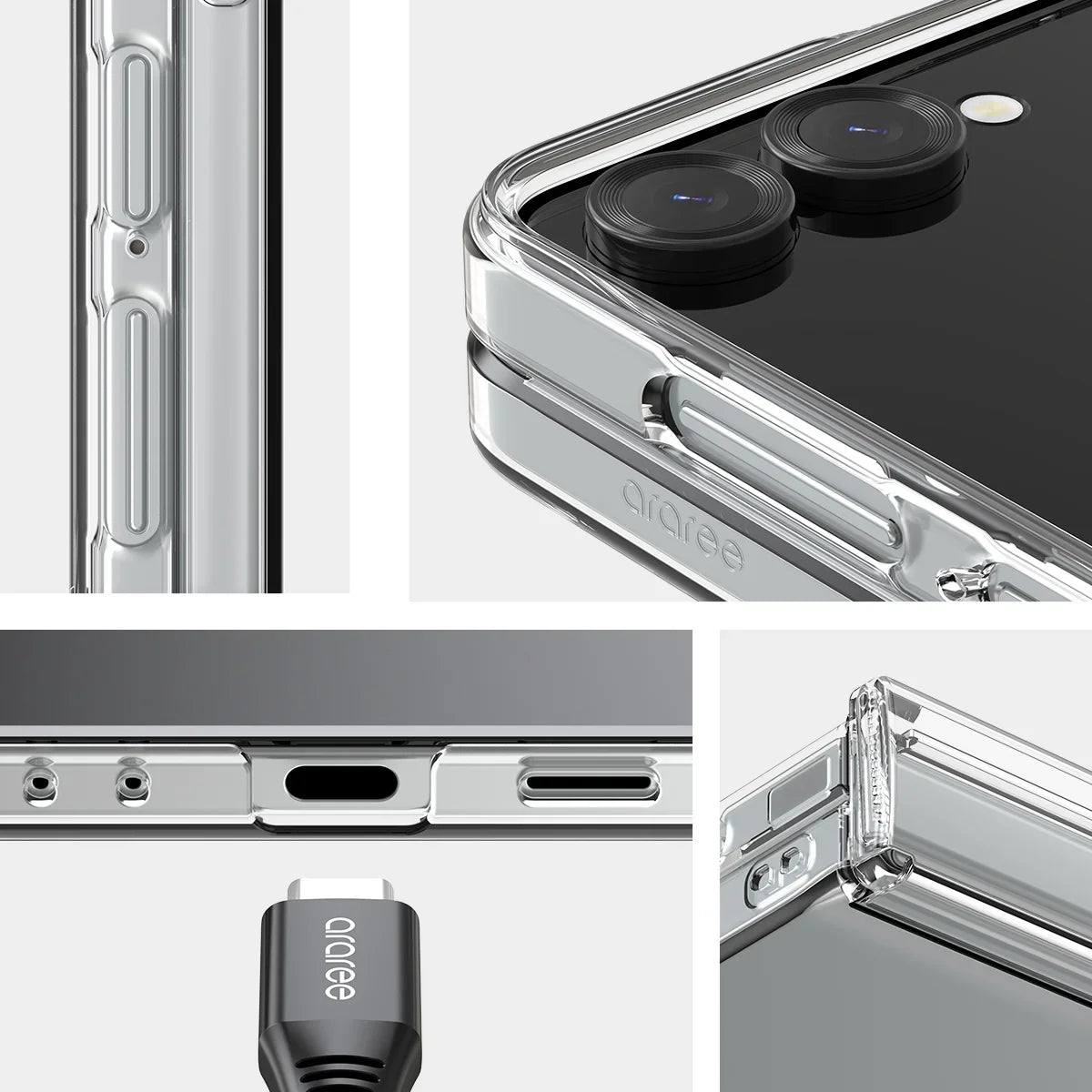 Samsung Z Flip7 Araree Nukin 360 Case - Clear