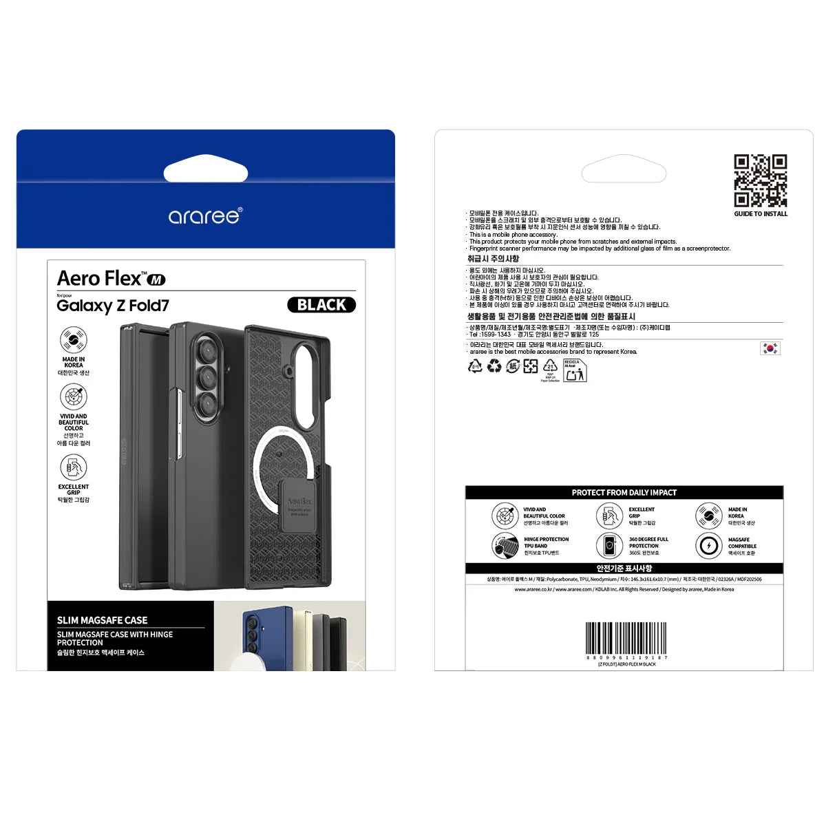 Samsung Z Fold7 Araree Aero Flex Magsafe Case - Black