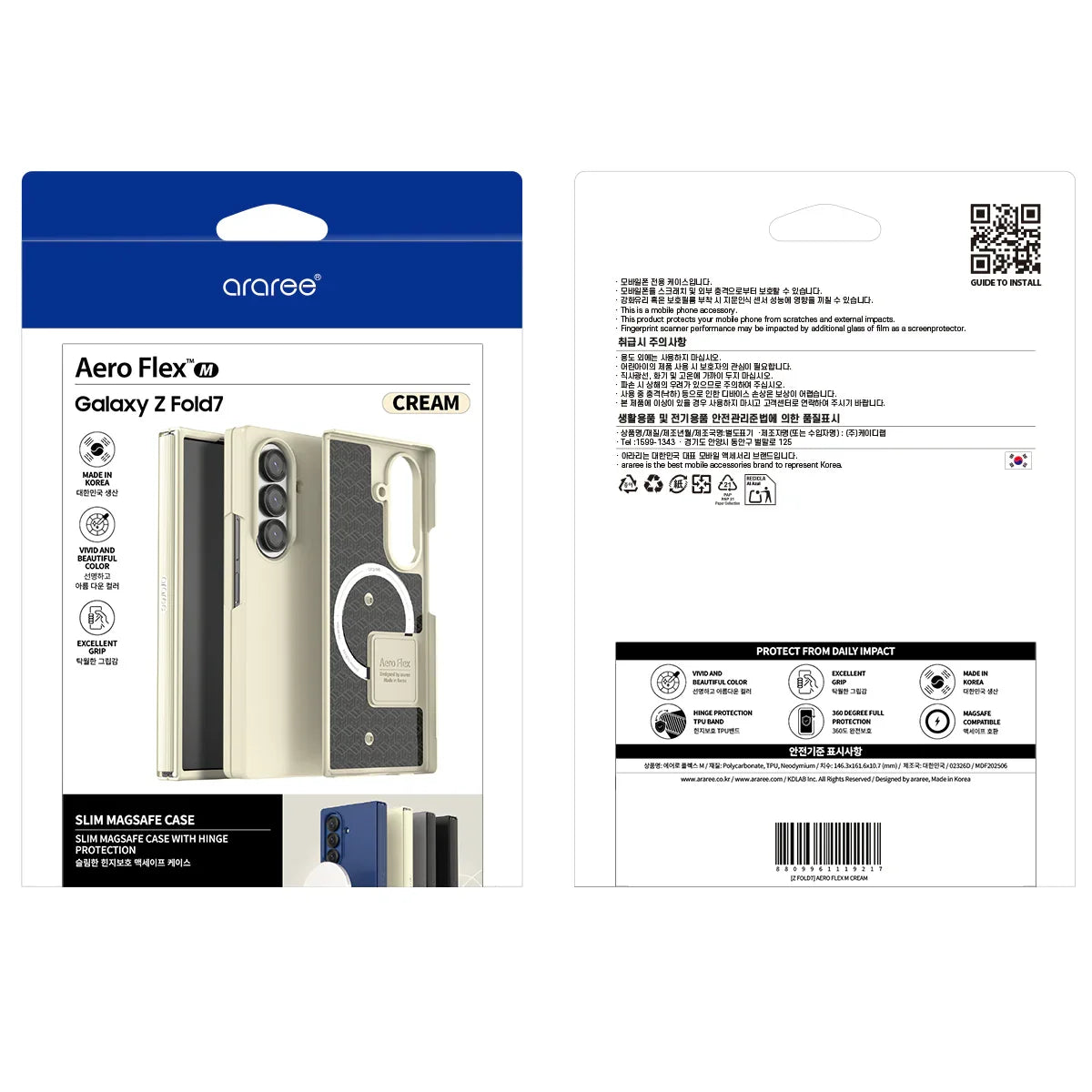 Samsung Z Fold7 Araree Aero Flex Magsafe Case - Cream