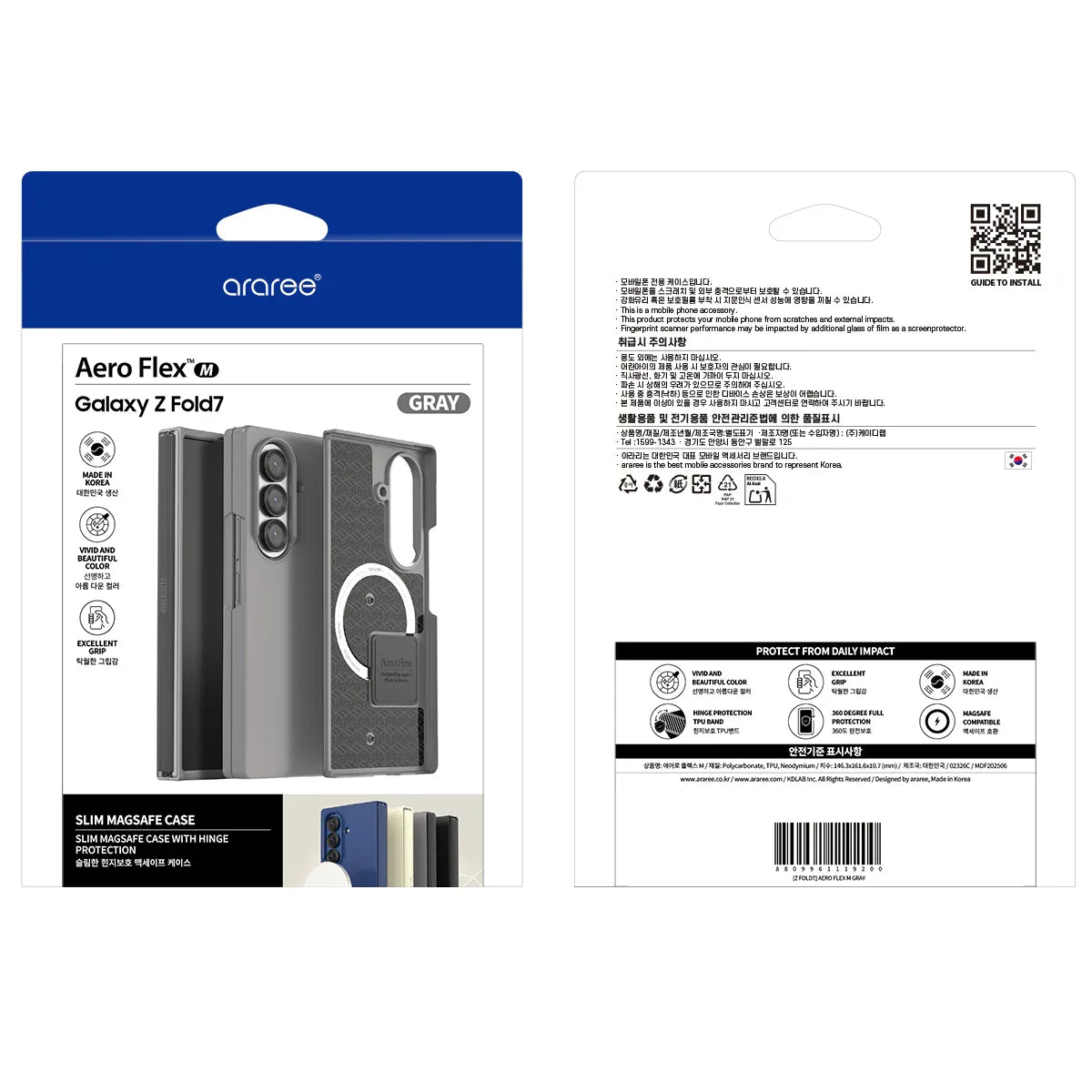 Samsung Z Fold7 Araree Aero Flex Magsafe Case - Gray