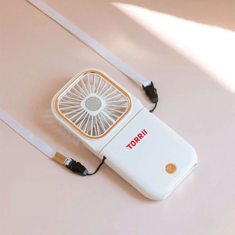 Torrii Cool Foldable Fan With 3000Mah Powerbank - White