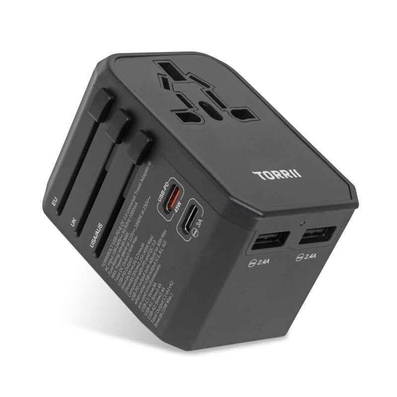 TorriiBolt 45W USB-PD & QC 3.0 Universal Travel Adapter III Black
