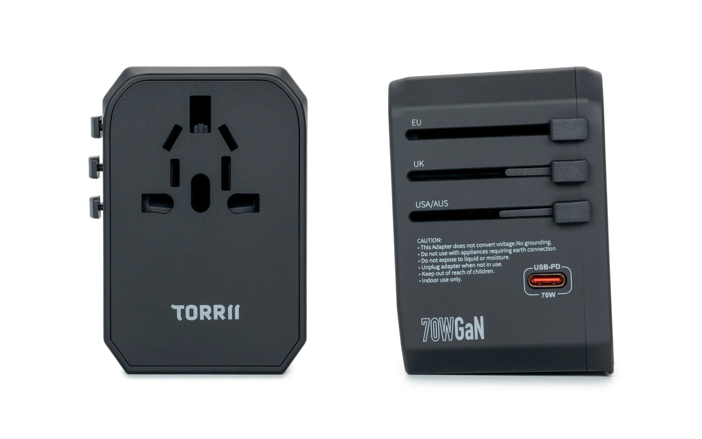 Torrii Bolt 70W GaN Universal Travel Adapter IV - Black