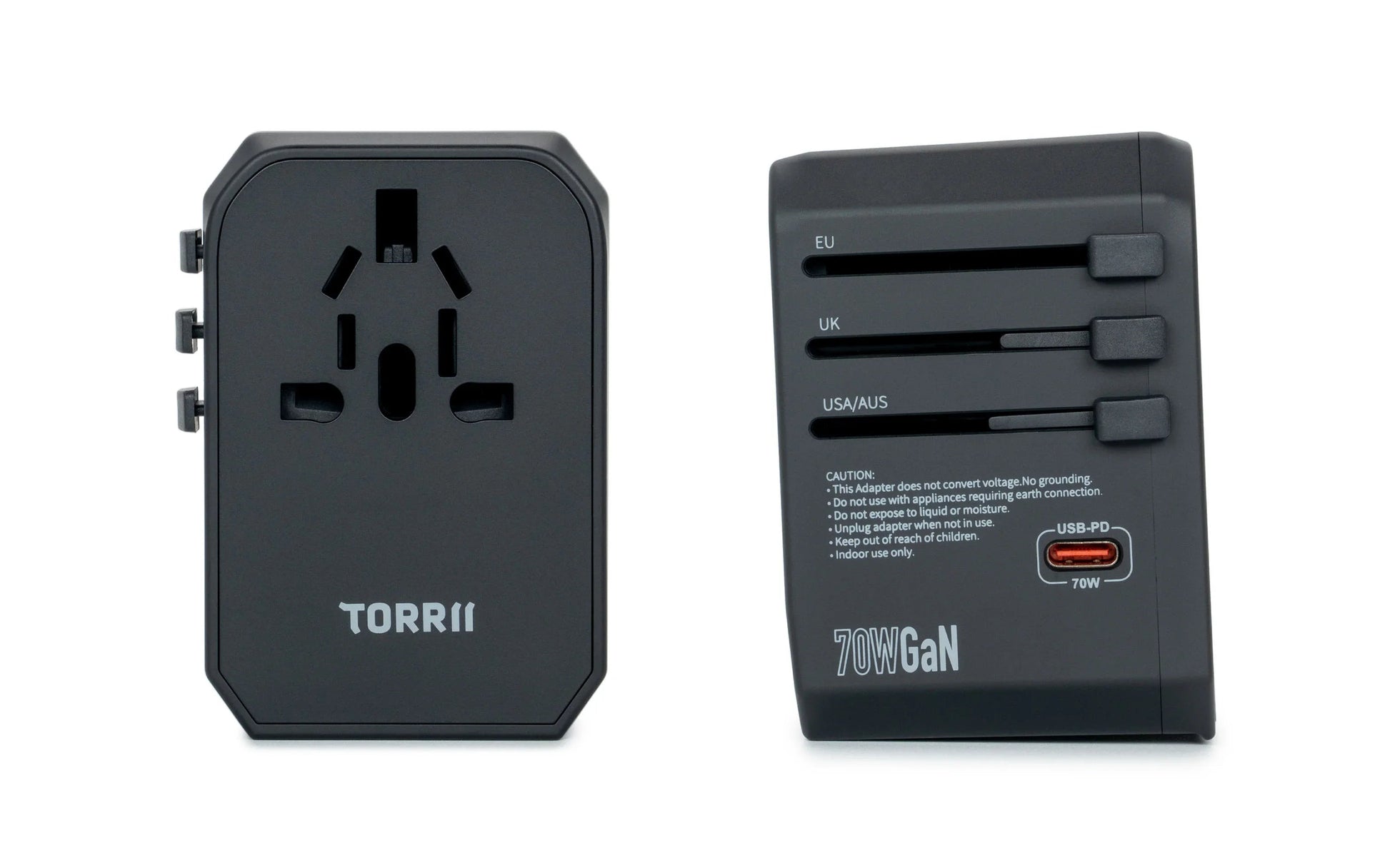 Torrii Bolt 70W GaN Universal Travel Adapter IV - Black