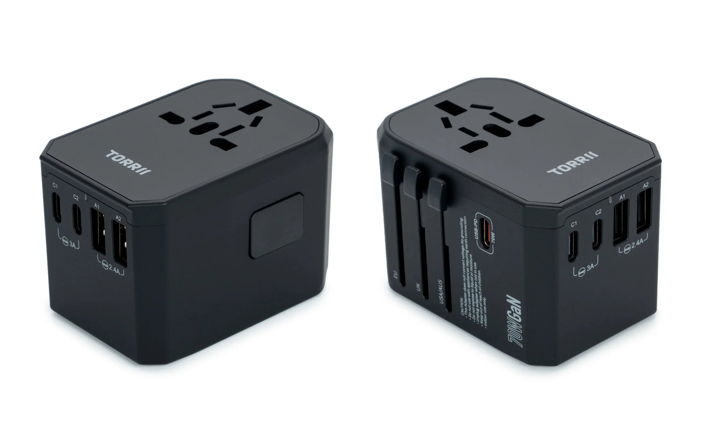 Torrii Bolt 70W GaN Universal Travel Adapter IV - Black