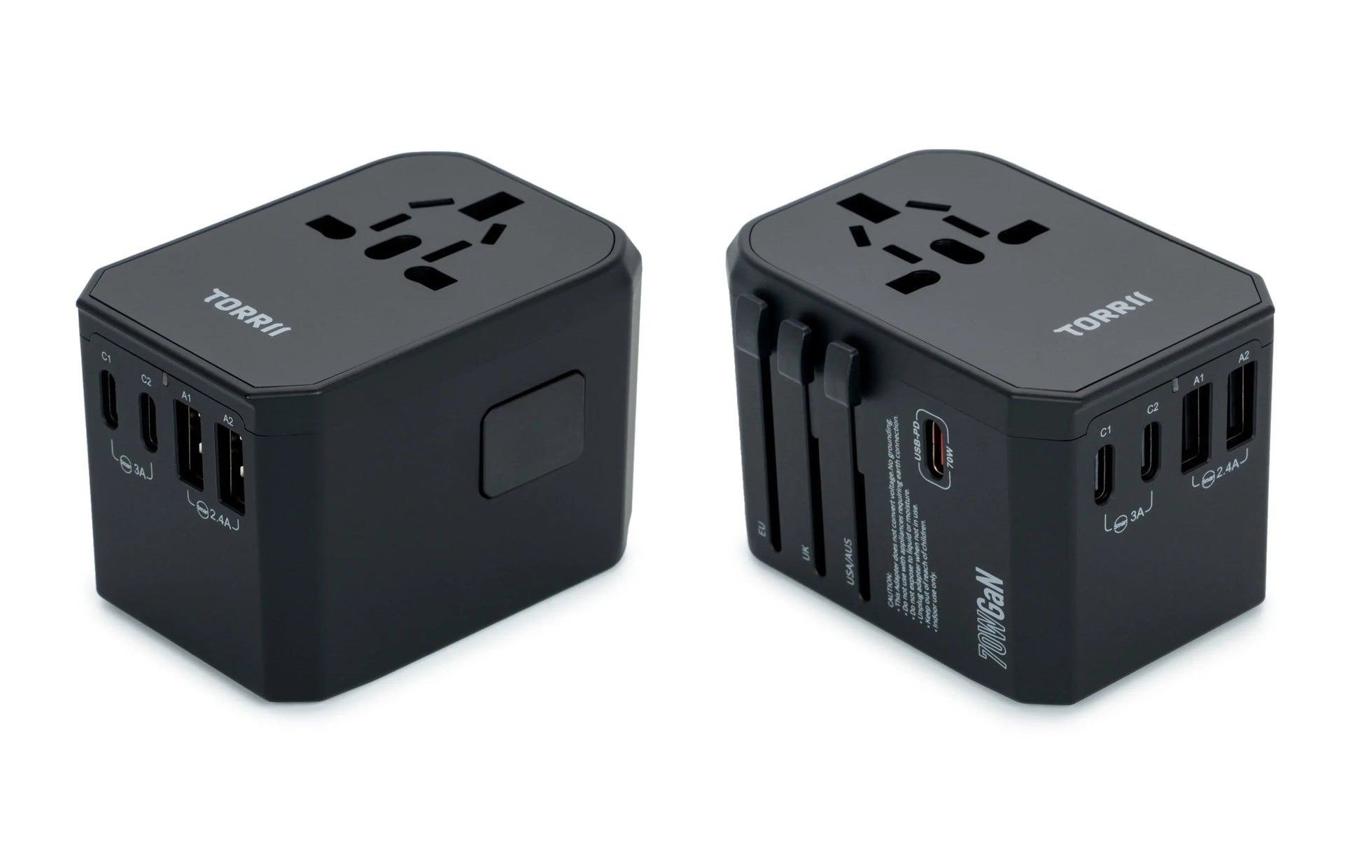 Torrii Bolt 70W GaN Universal Travel Adapter IV - Black