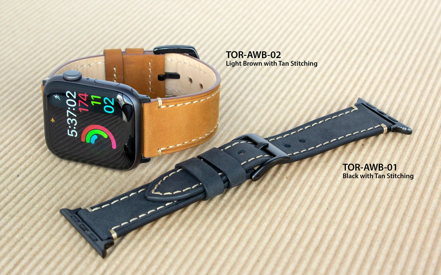 Apple Watch 40/41/42mm Torrii Belt - Black Leather