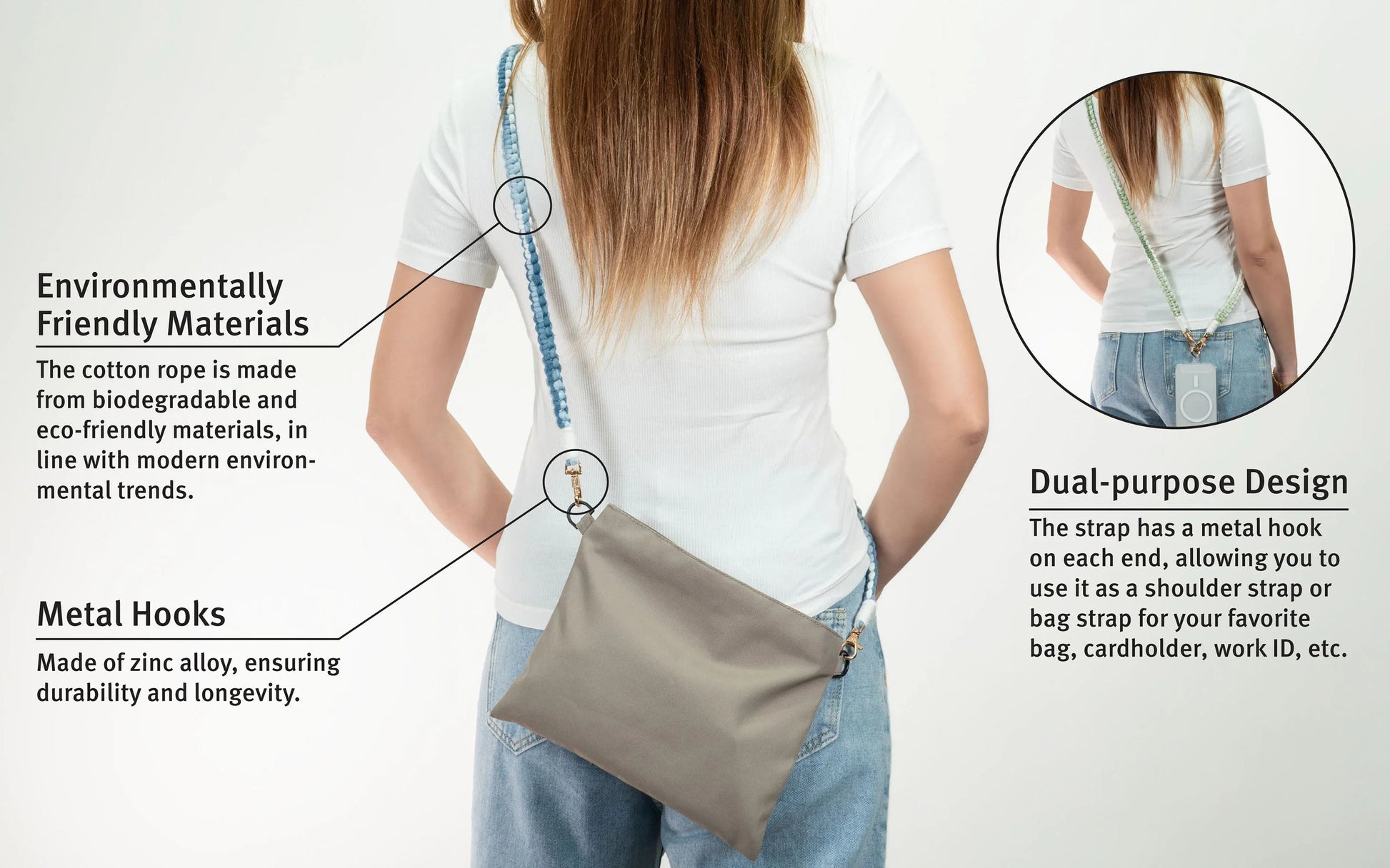 Torrii Knotty Braided Crossbody Strap - Blue