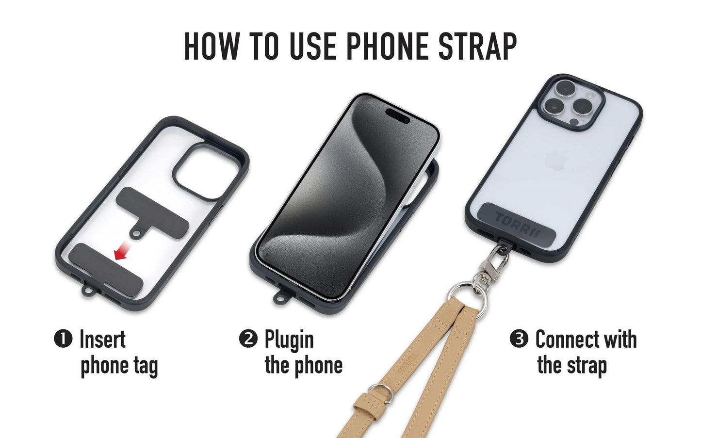 Torrii Knotty Leather Crossbody Strap - Black