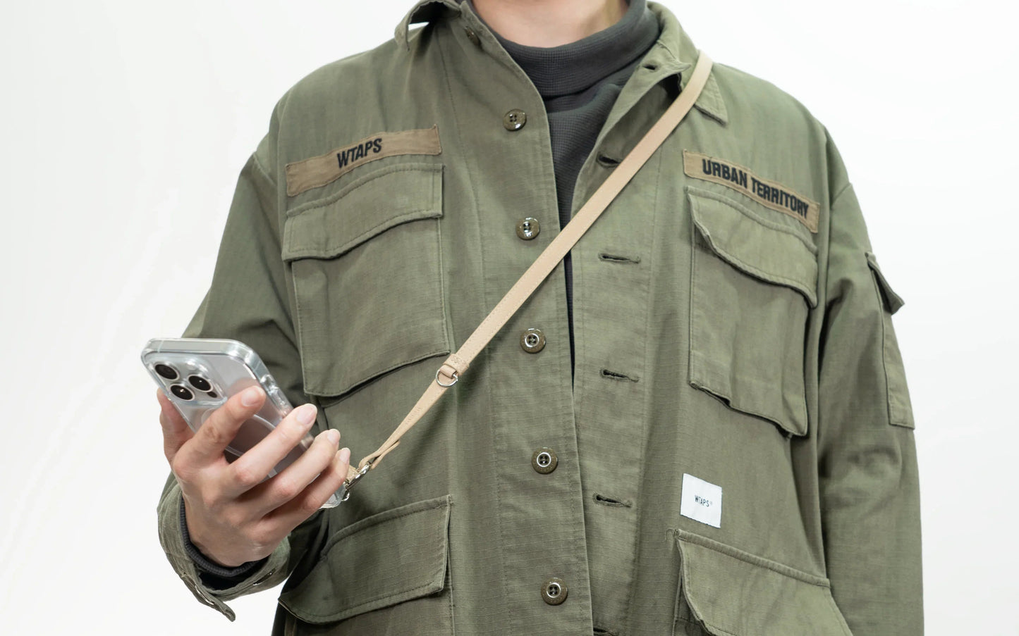 Torrii Knotty Leather Crossbody Strap - Khaki