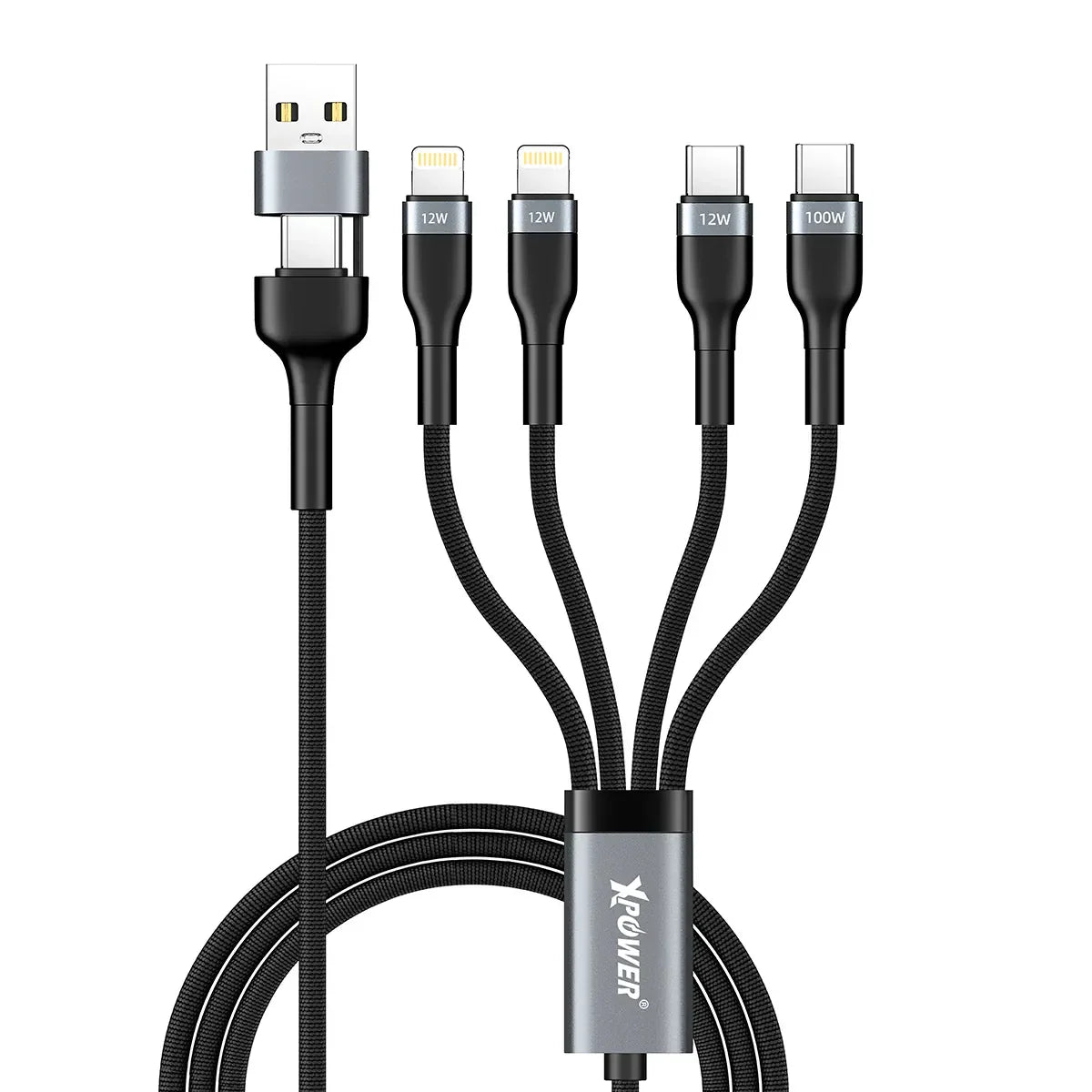 XPower 100W 1.2M 8in1 Aluminium Alloy Sync & Fast Charge Cable