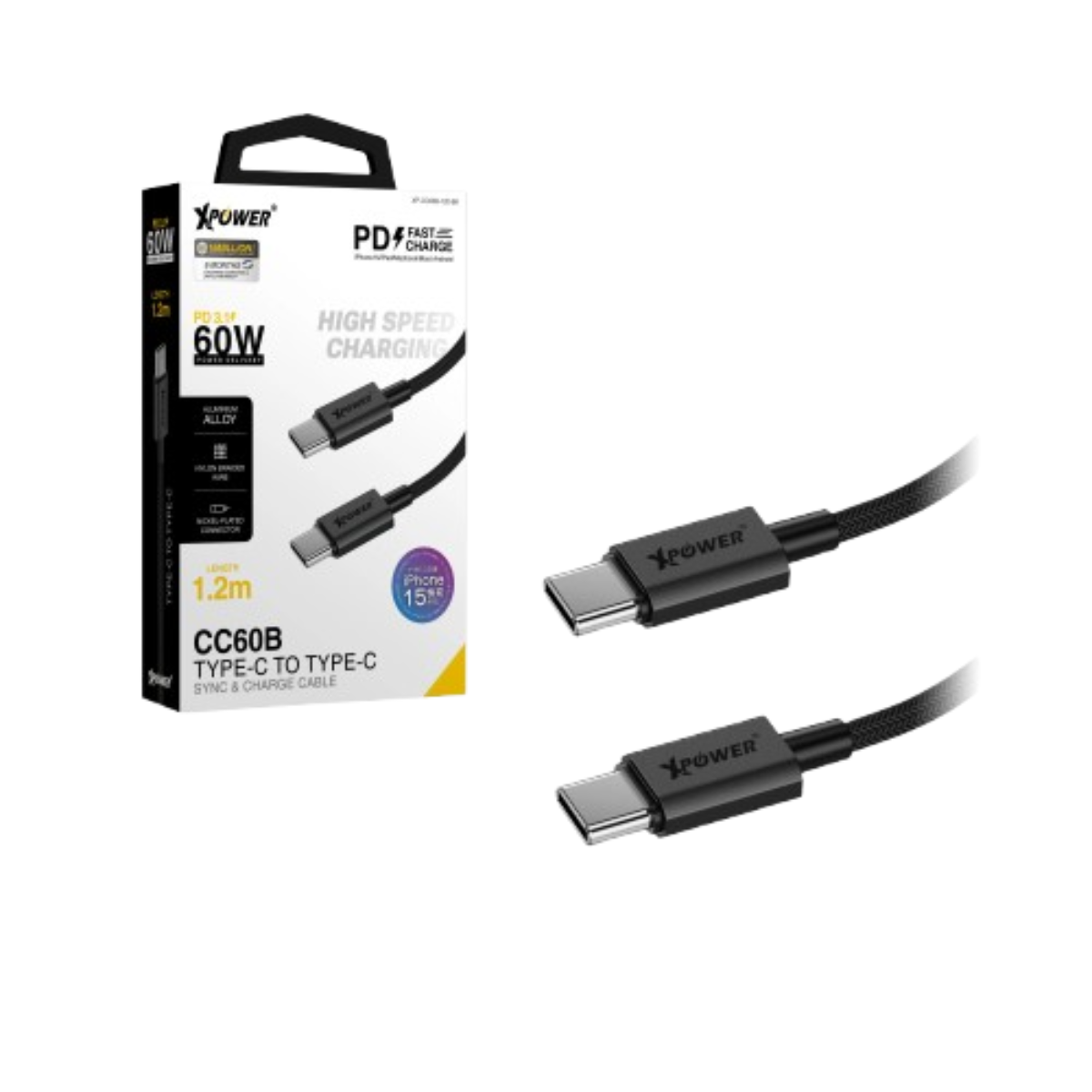 XPower 60W C To C 1.2m Cable