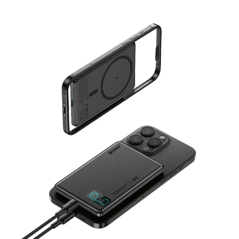 XPower 5000mAh Magsafe Power Bank with LED Display - Black