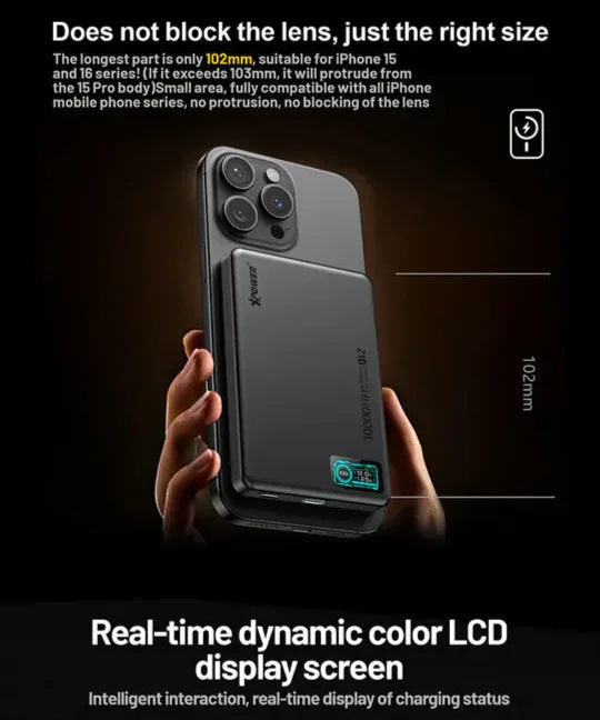 XPower 5000mAh Magsafe Power Bank with LED Display - Black