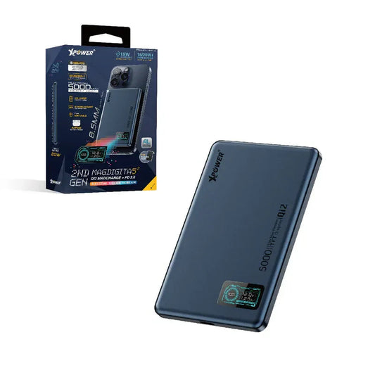 XPower 5000mAh Magsafe Power Bank with LED Display - Blue