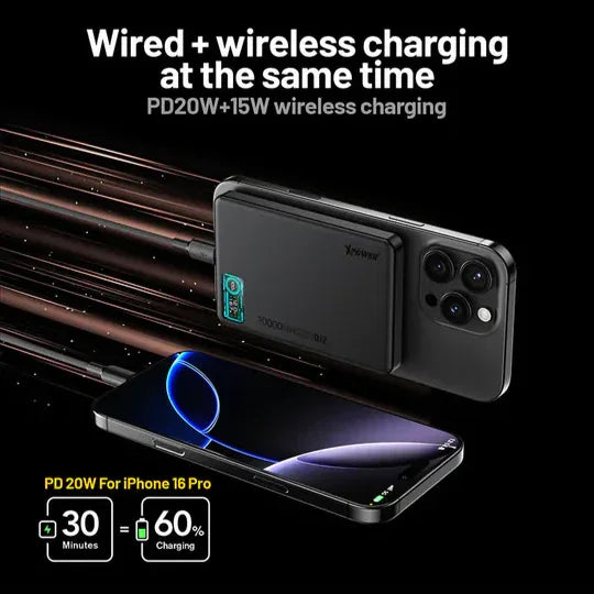 XPower 5000mAh Magsafe Power Bank with LED Display - Purple