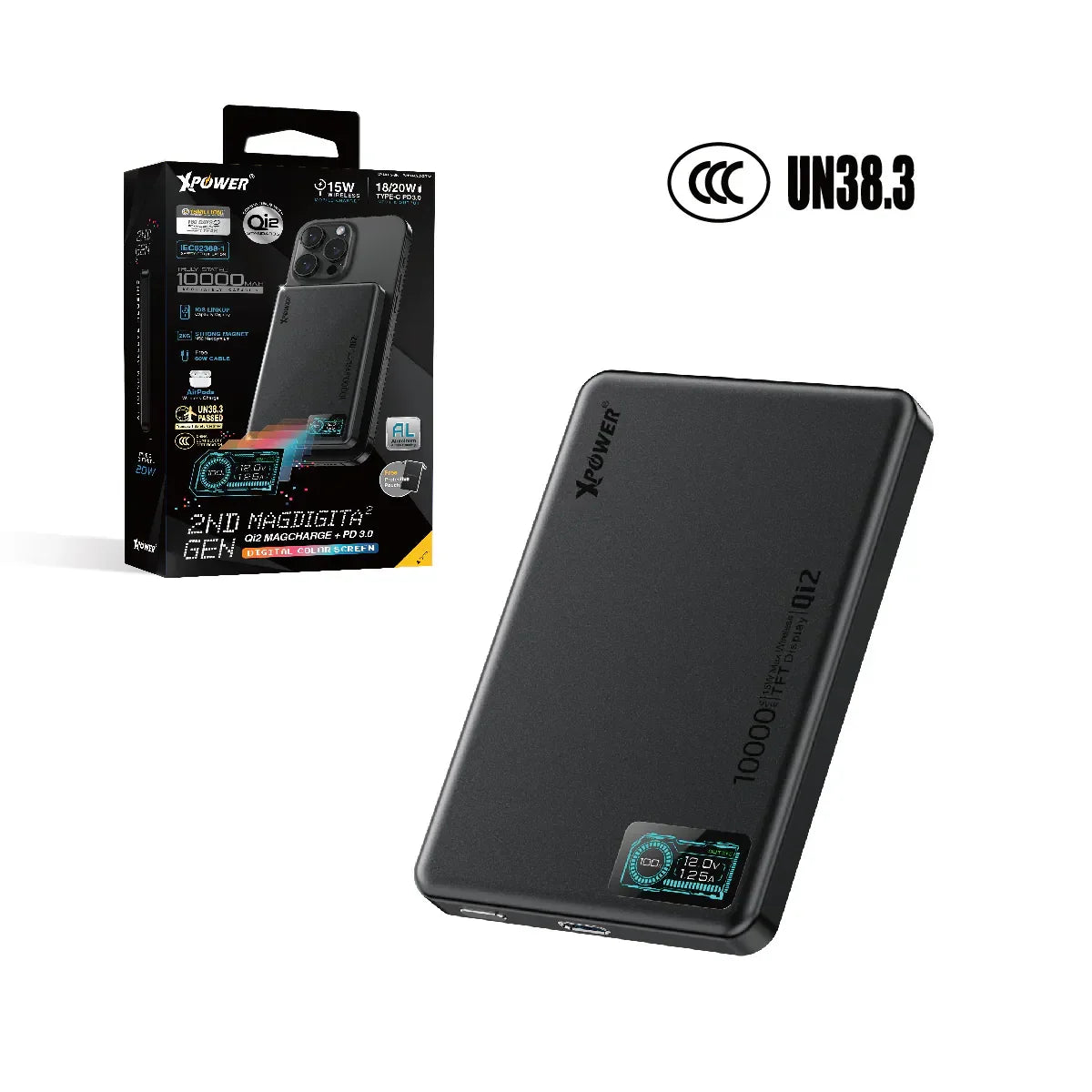 XPower 10000mAh MagDigita 2nd Gen Magsafe Power Bank, Black