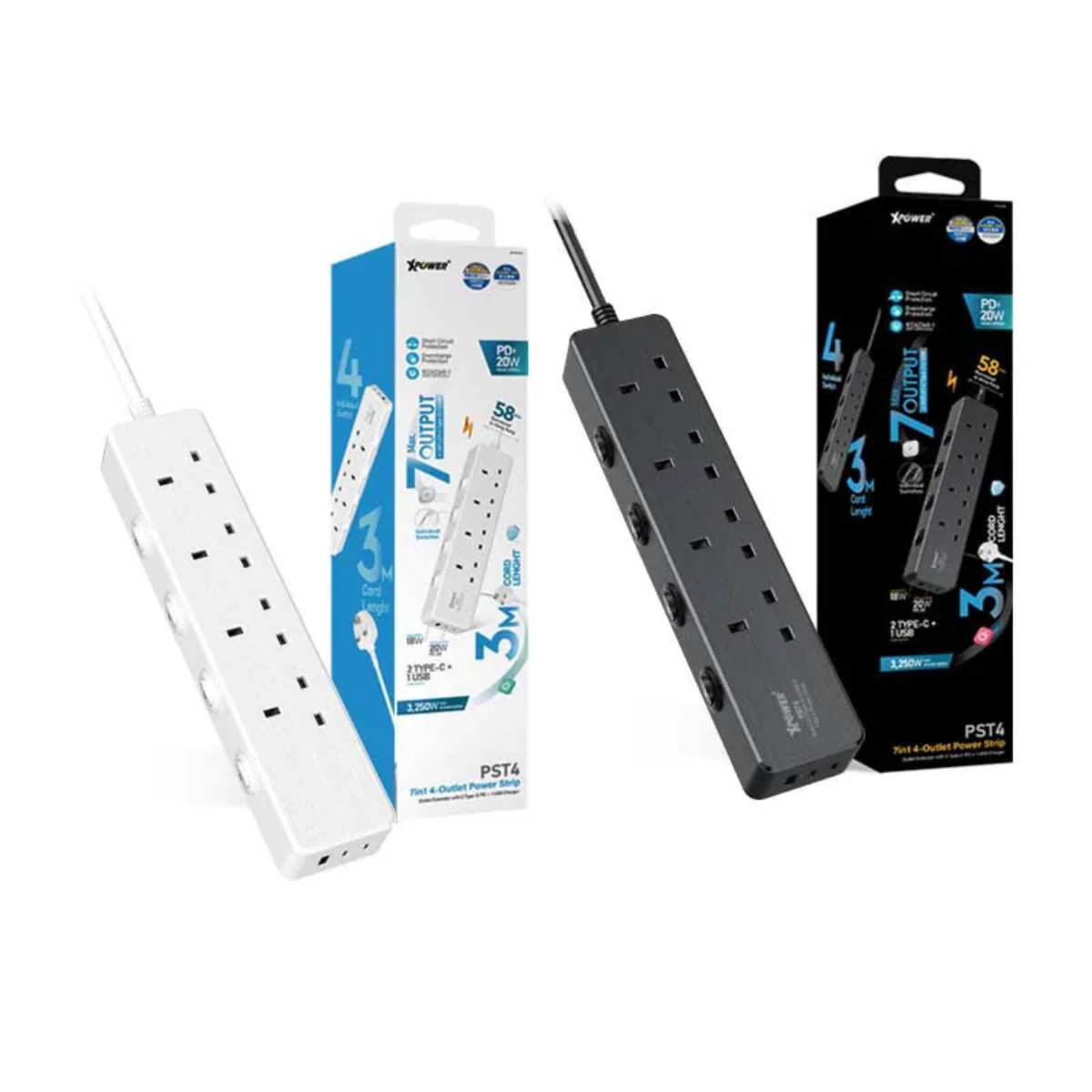 Xpower 7 Output Socket, PST4 3M, White