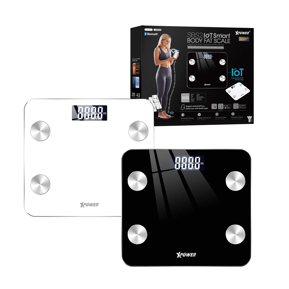 Xpower Smart Body Scale, White