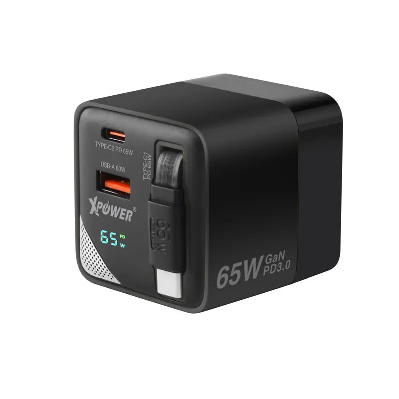 XPower 65W GaN 3in1 Desktop Charger - Black