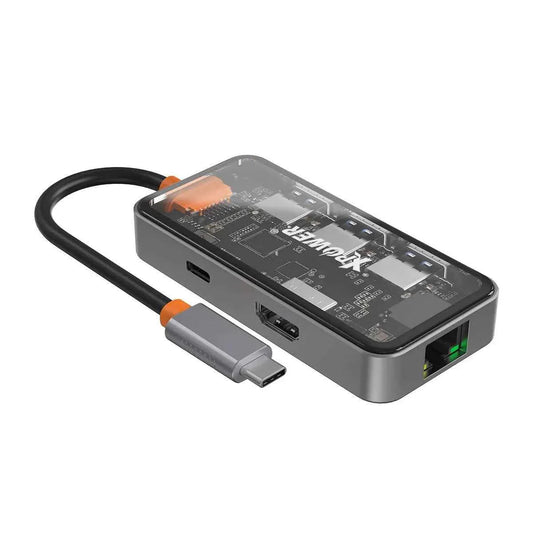 XPower HU62 6 In 1 100W PD Type-C Hub - Grey