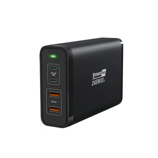 XPower Pro 245W 4 Port Desktop Charger - Black