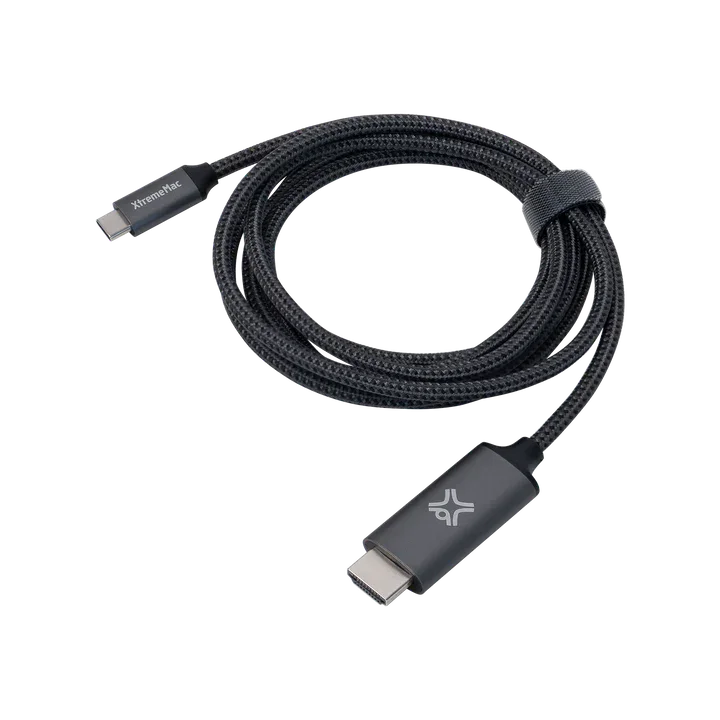 XtremeMac Type-C To HDMI Nylon Braided Cable 2M - Space Grey