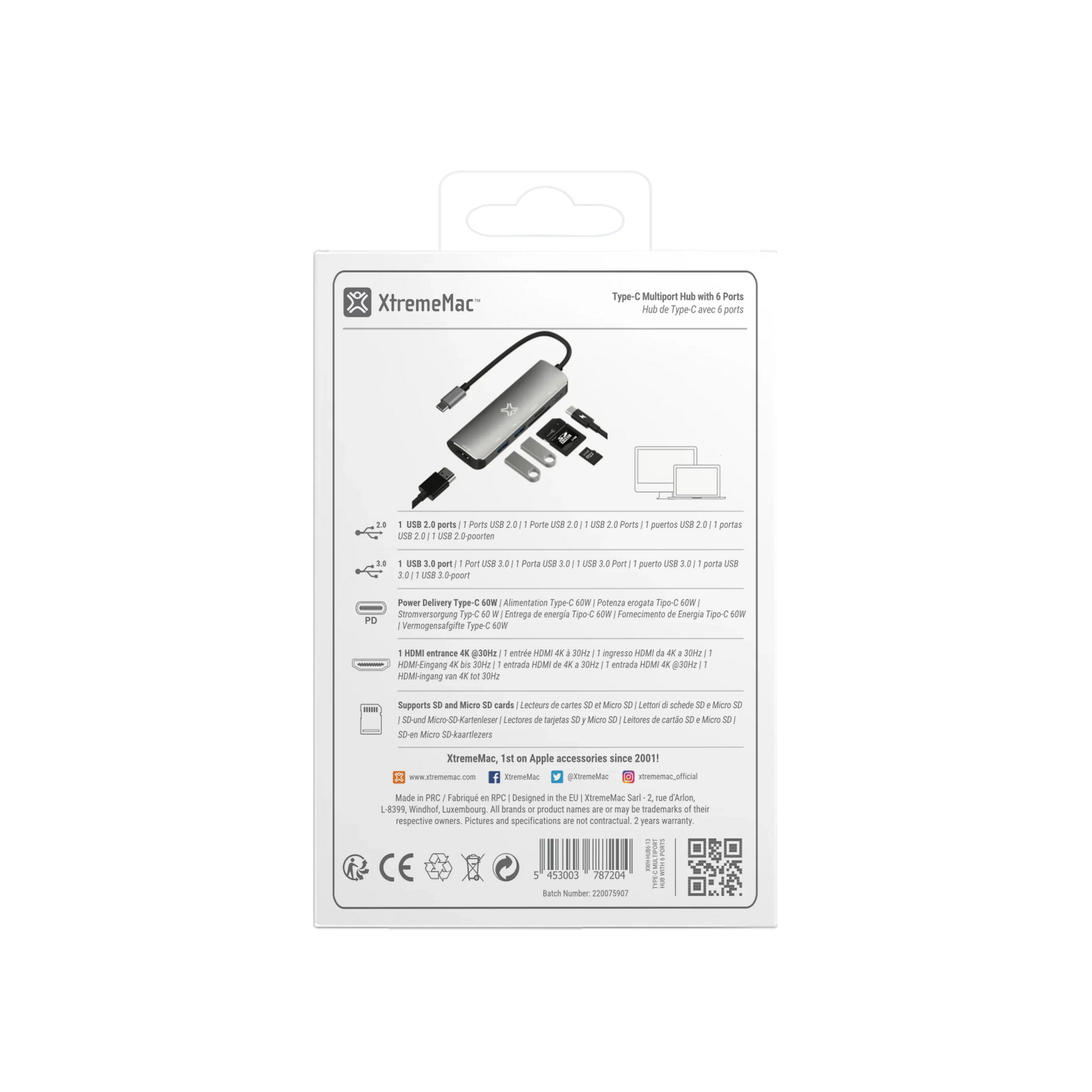 XtremeMac Type-C 6 In 1 Hub