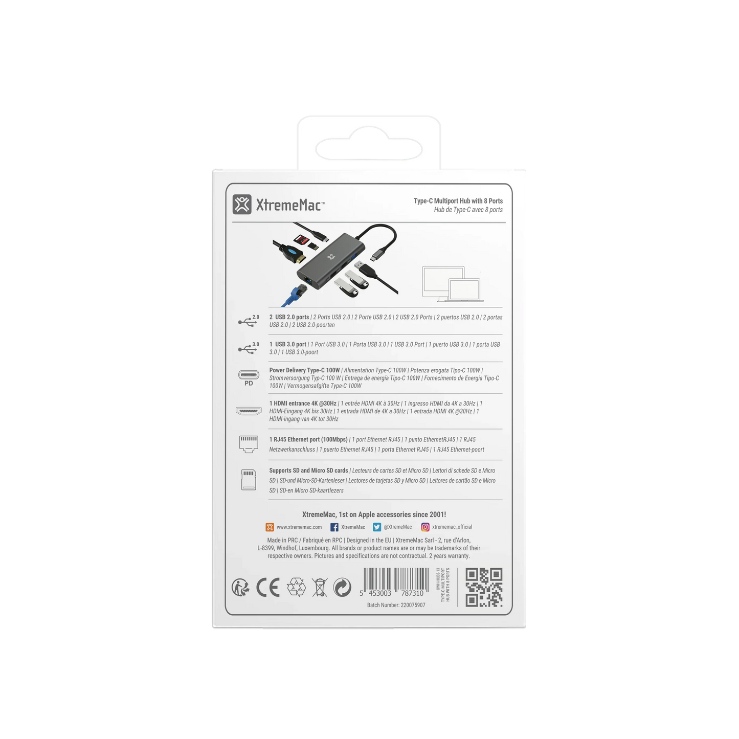 XtremeMac Type-C 8 In 1 Hub