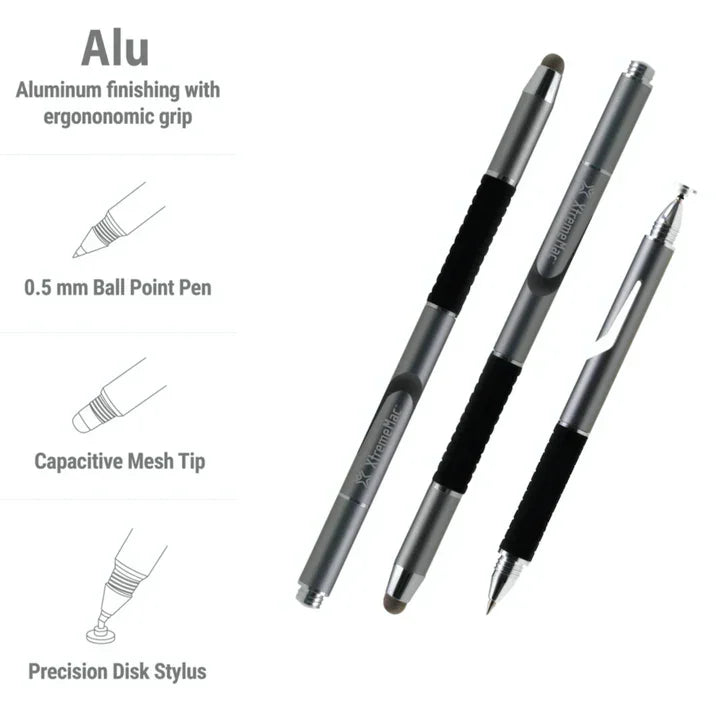 XtremeMac 3-in-1 Aluminum Stylus Pencil - Silver