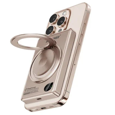 Xpower 10000mah 20w 6in1 Wireless Ultra Thin Power Bank With Stand - Desert Titanium