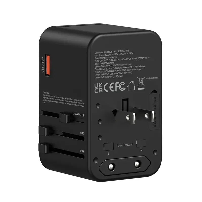 Xpower 100W Gan 5 Output Travel Adapter - Black
