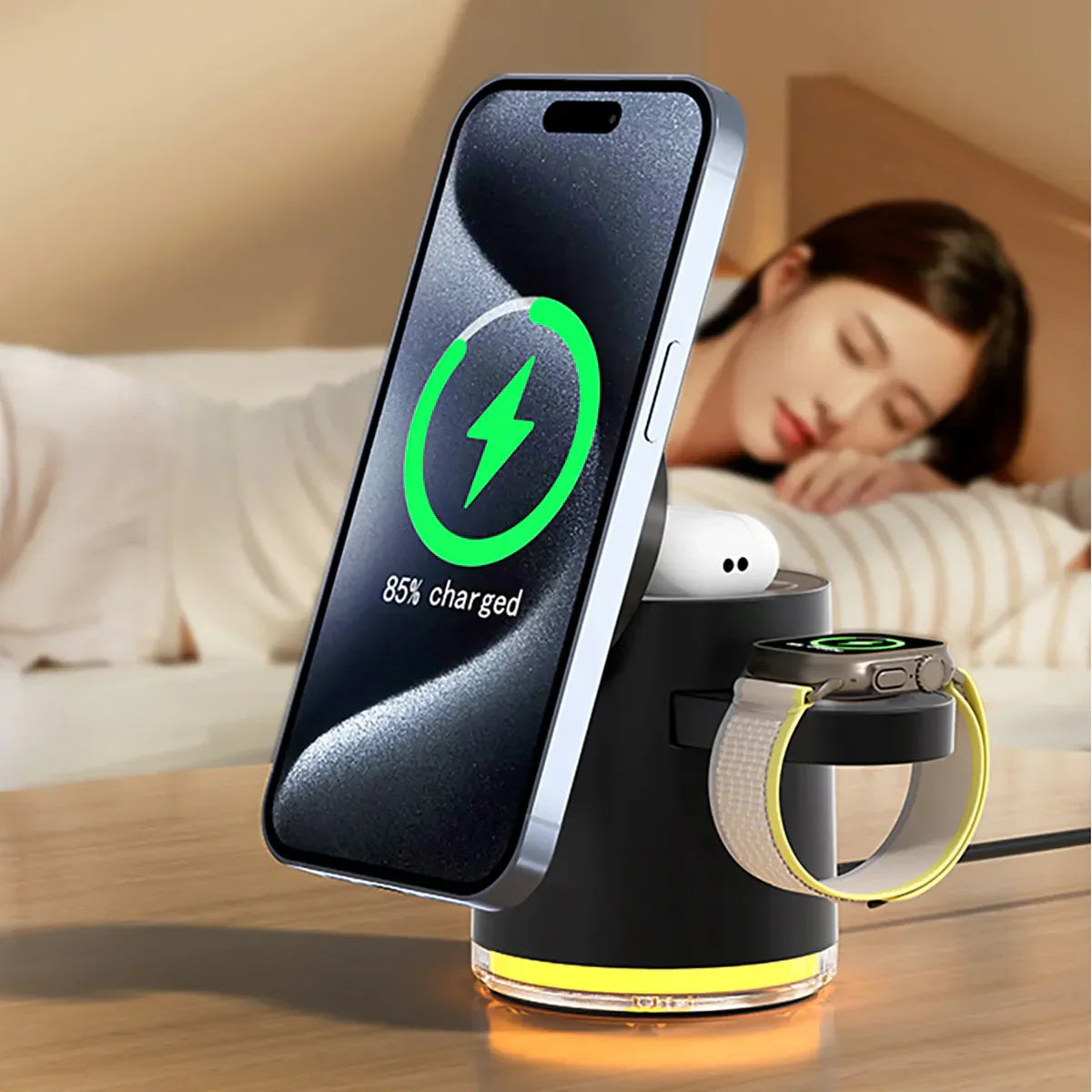 Xpower 15W 5in1 Foldable Magsafe Wireless Charging Stand - Black