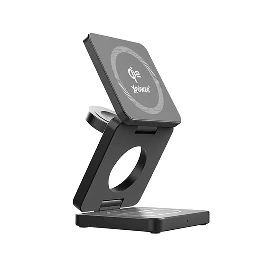 Xpower 23W 3in1 Foldable Magsafe Wireless Charging Stand - Grey