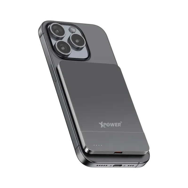 Xpower 5000mah 20w 2in1 Wireless Ultra Thin Power Bank - Grey