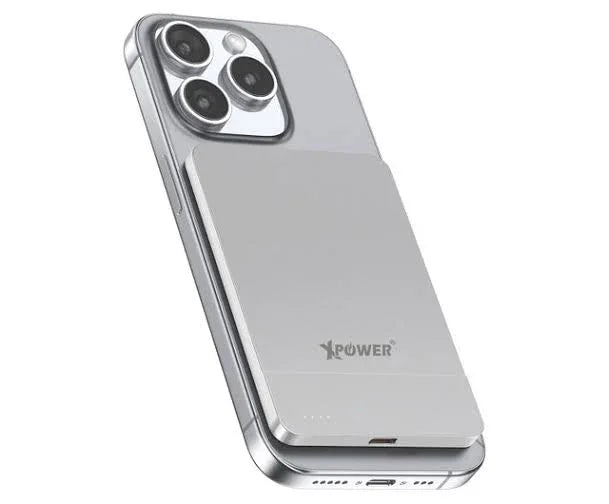 Xpower 5000mah 20w 2in1 Wireless Ultra Thin Power Bank - Silver