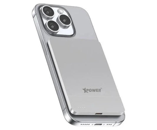 Xpower 5000mah 20w 2in1 Wireless Ultra Thin Power Bank - Silver