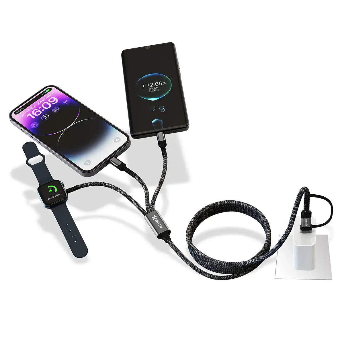Xpower 60W 6in1 Cable For Phone & Watch - Black