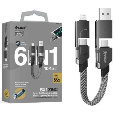 Xpower 60W Sync & Charge Mini Cable - Gray