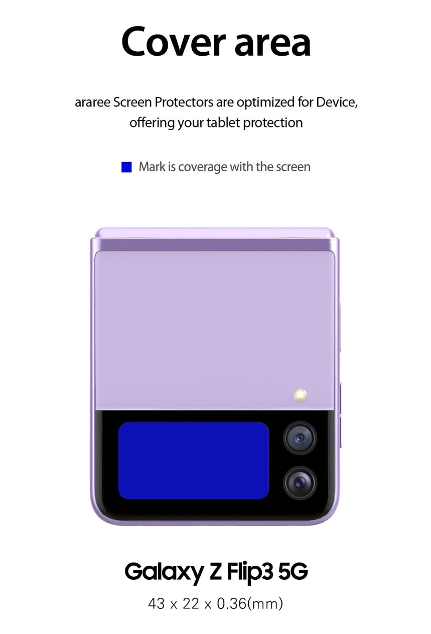 Samsung Z Flip 3, Araree Sub Core Front Screen Glass - Clear