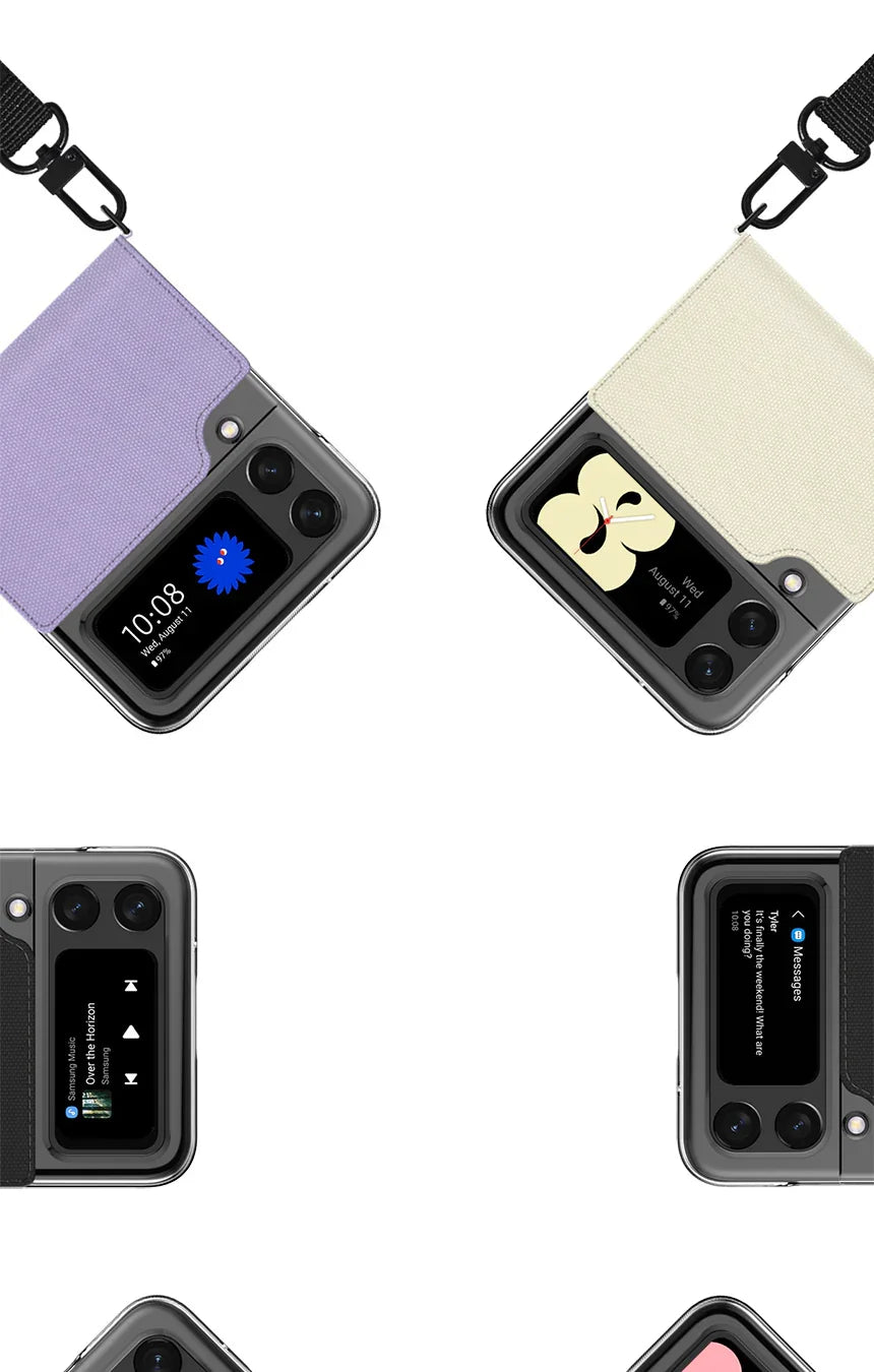 Samsung Z Flip 4 Araree Canvas Diary Case - Purple