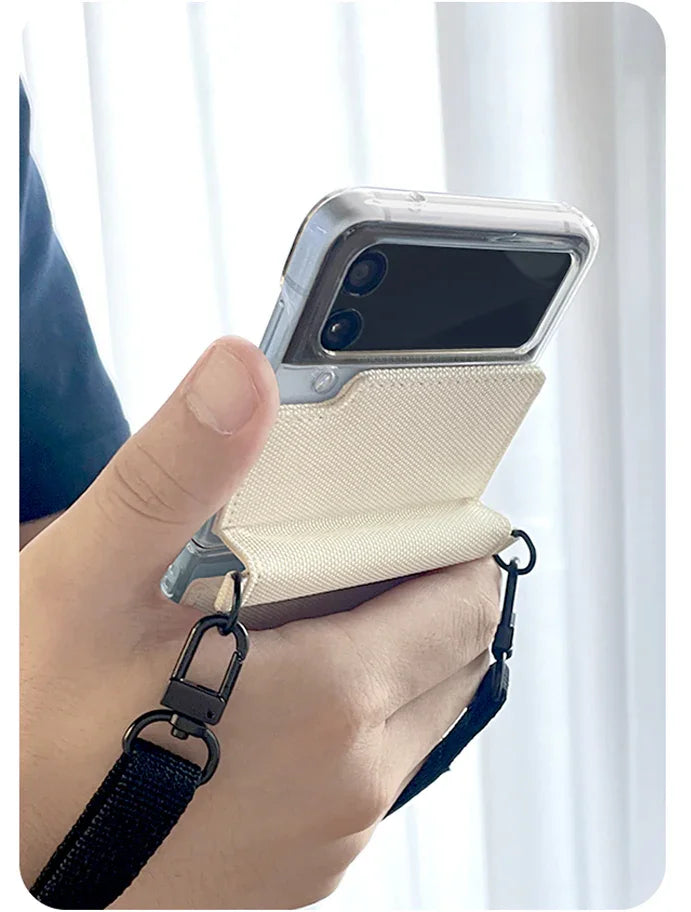 Samsung Z Flip 4 Araree Canvas Diary Case - Ivory