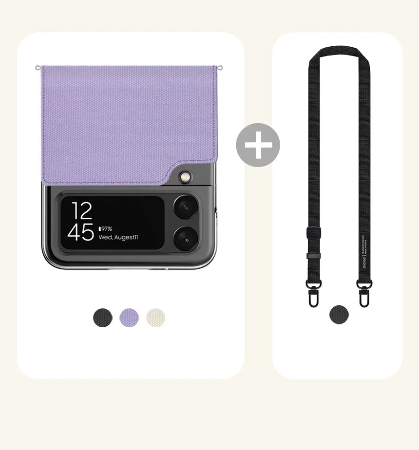 Samsung Z Flip 4 Araree Canvas Diary Case - Purple