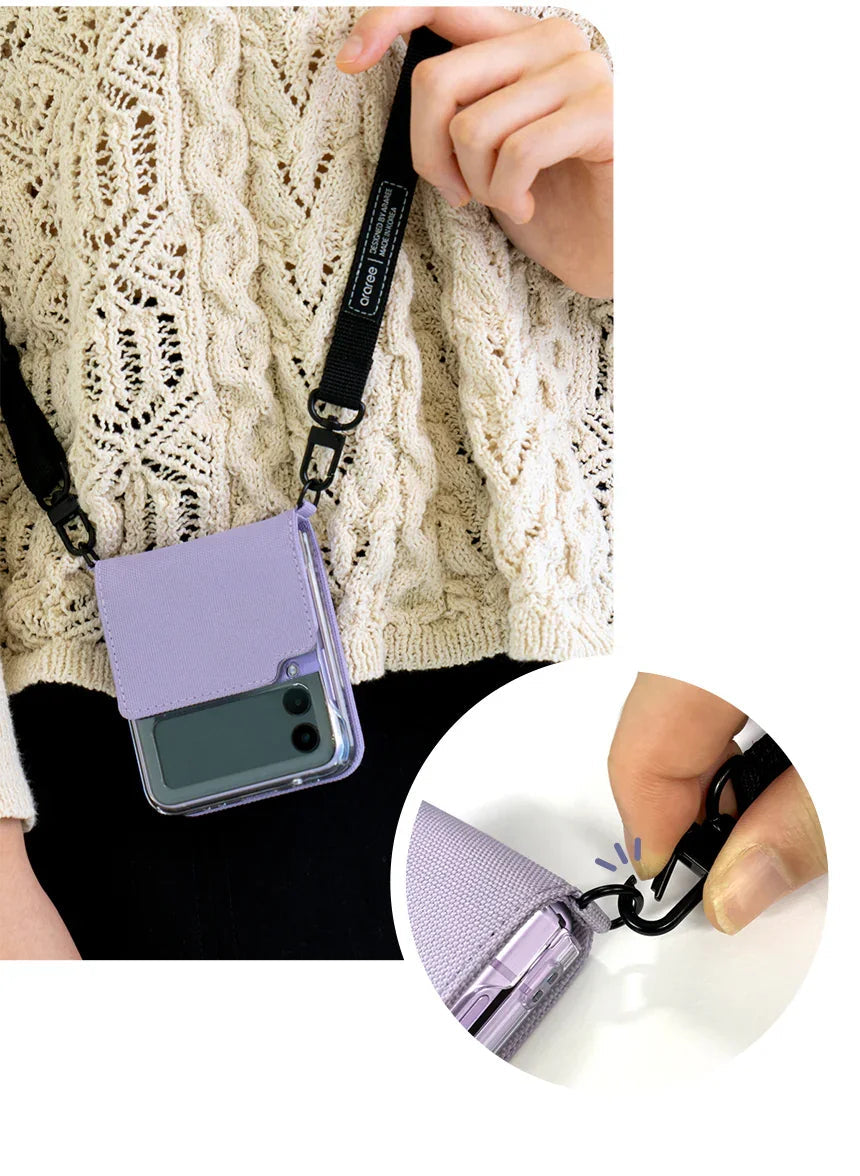 Samsung Z Flip 4 Araree Canvas Diary Case - Purple