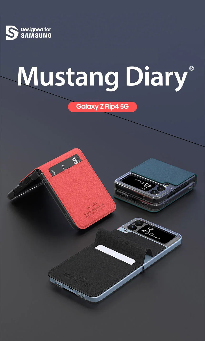 Samsung Z Flip 4, Araree Mustang Diary Case - Black