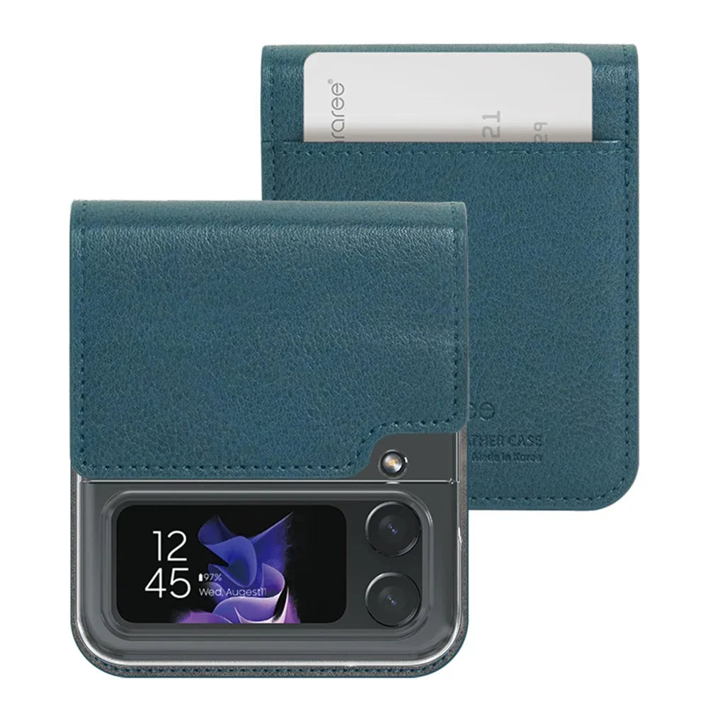 Samsung Z Flip 4, Araree Mustang Diary Case - Ash Blue
