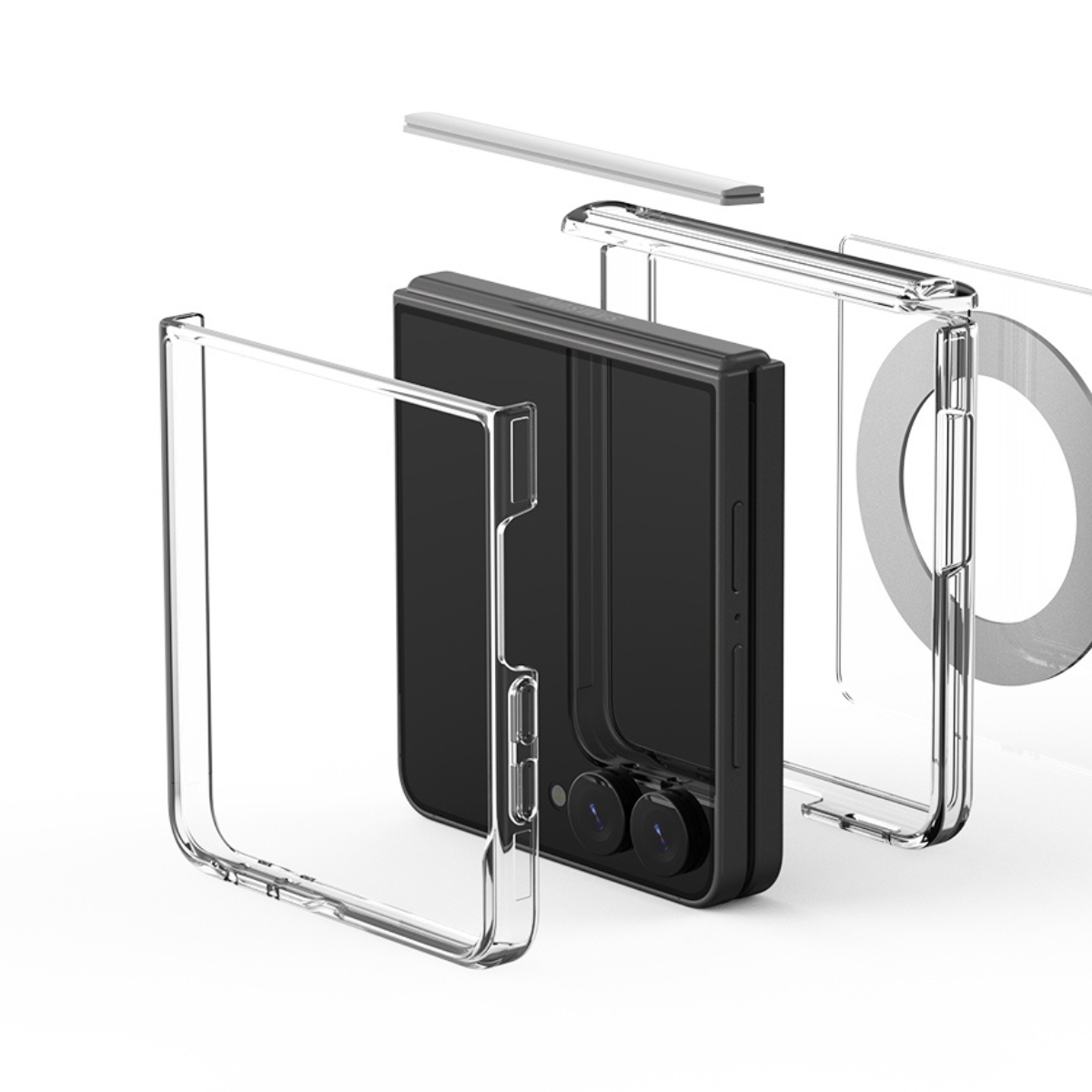 Samsung Z Flip8, Araree Duple 360 Magsafe Stand Cover, Clear