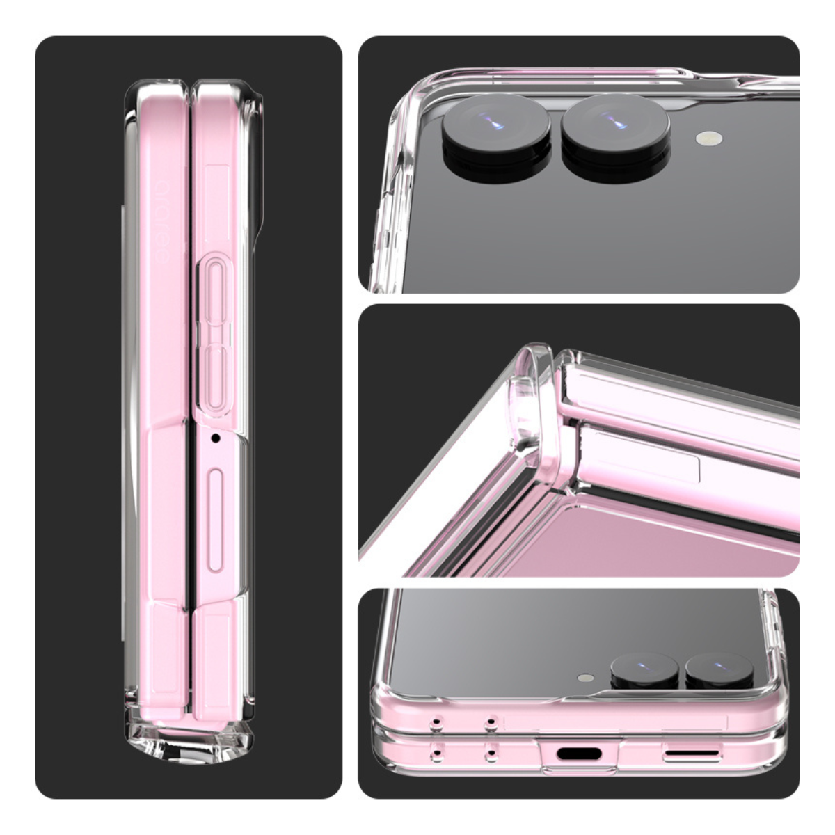 Samsung Z Flip8, Araree Duple 360 Magsafe Stand Cover, Clear